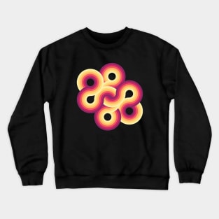 Pink Gradient Retro Circles Crewneck Sweatshirt